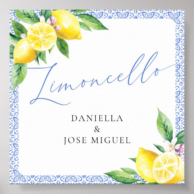 Limoncello Lemon Positano Italian Wedding Poster (Front)