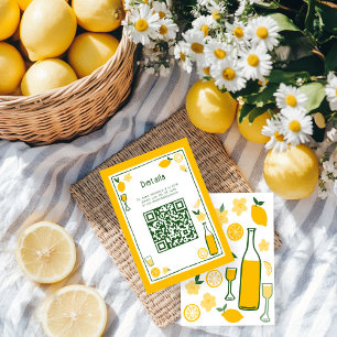 Limoncello Lemonade CUSTOM QR Bridal Shower Enclosure Card