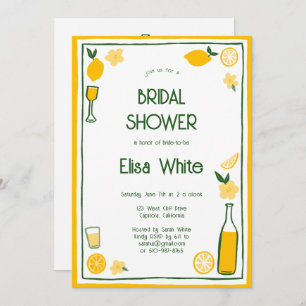 Limoncello Lemonade CUSTOM QR Bridal Shower  Invitation