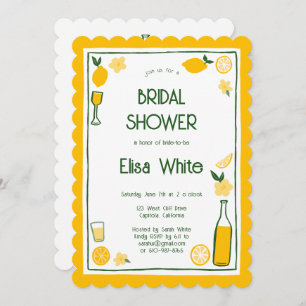 Limoncello Lemonade CUSTOM QR Bridal Shower  Invitation