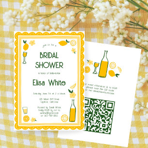 Limoncello Lemonade CUSTOM QR Bridal Shower  Invitation
