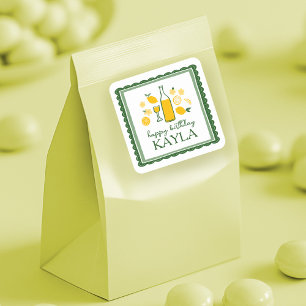 Limoncello Lemonade Lemon CUSTOM Birthday Square Sticker
