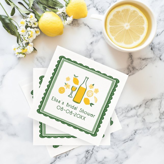 Limoncello Lemonade Lemon CUSTOM Bridal Shower  Napkin (Limoncello Lemonade Lemon CUSTOM Bridal Shower Napkins
)