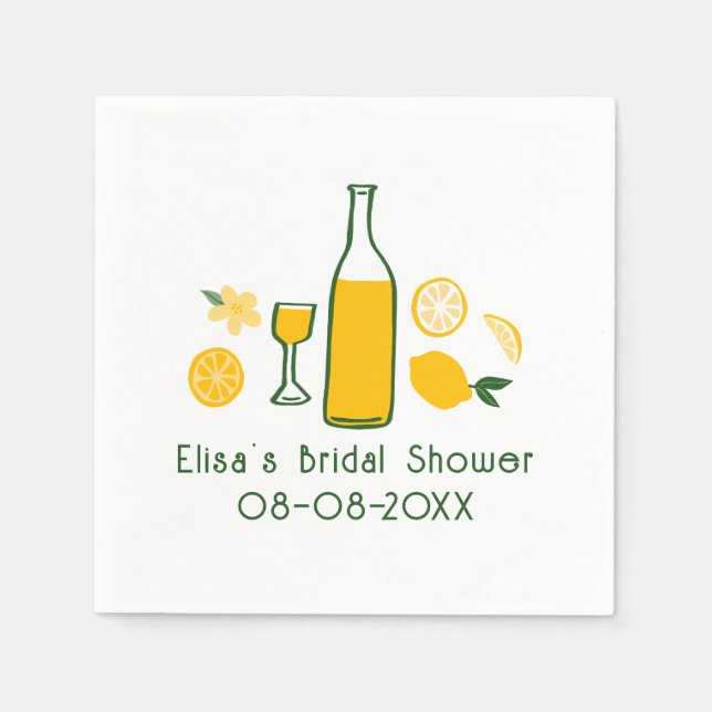 Limoncello Lemonade Lemon CUSTOM Bridal Shower  Napkin (Front)