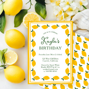 Limoncello Lemons CUSTOM Cute BIRTHDAY PARTY  Invitation