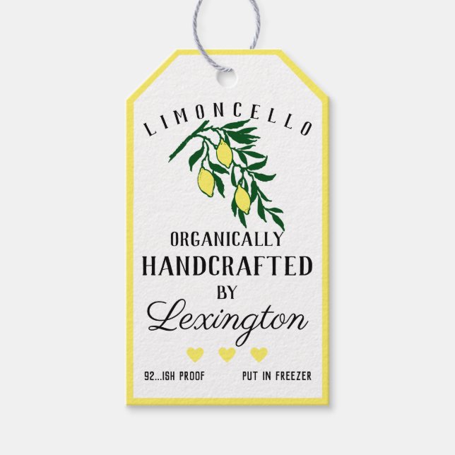 Limoncello Lemons On A Branch Bottle Hang Tag | (Front)
