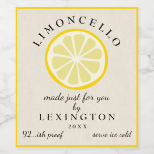 Limoncello Made Just For You Bottle Label