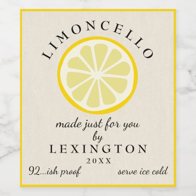 Limoncello Made Just For You Bottle Label | (Single Label)