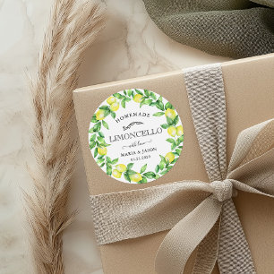 Limoncello Monogram Favour Classic Round Sticker