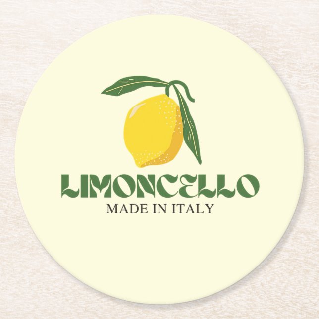 Limoncello Round Paper Coaster (Front)