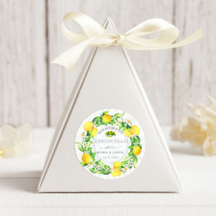 Limoncello Rustic Monogram Favour Classic Round Sticker