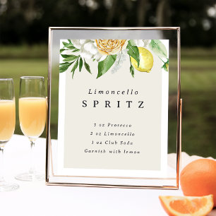 Limoncello Spritz Recipe Printable Cocktail Sign