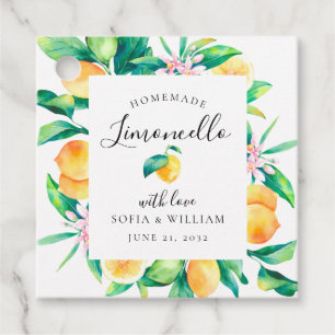 Limoncello Watercolor Lemons Favour Tag