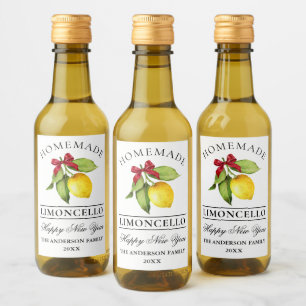  Limoncello Watercolor New Year Mini Bottle Label