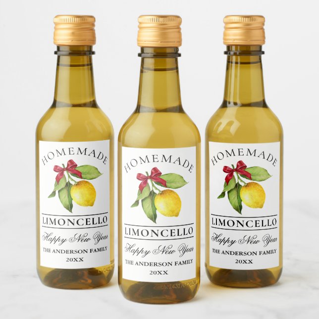 Limoncello Watercolor New Year Mini Bottle Label (Bottles)