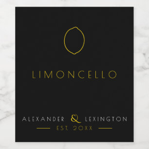 Limoncello Wedding Guest Favour Bottle Label  