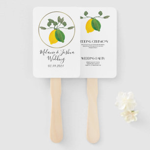 Limoncillo Watercolor Lemon Lime Hand Fan