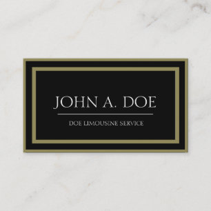 Limousine Black/Antique Gold Border Business Card
