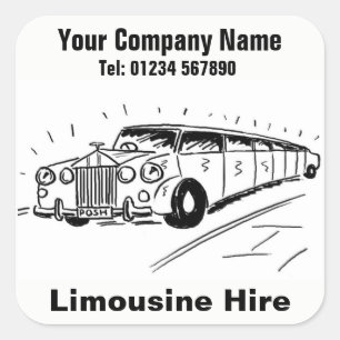 Limousine Car Hire Square Sticker