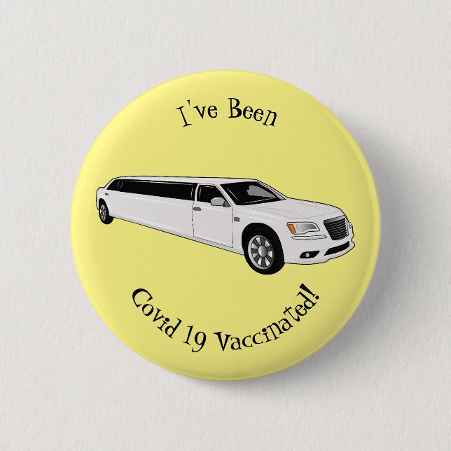 Limousine cartoon illustration 6 cm round badge (Front)