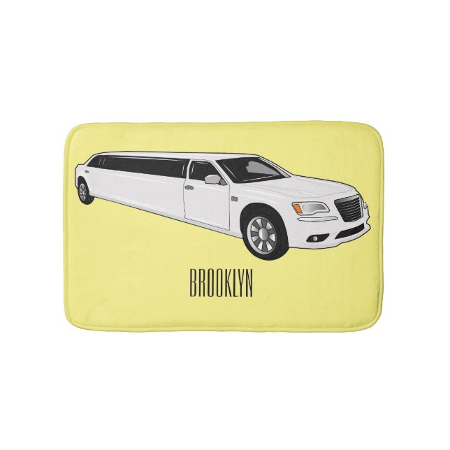 Limousine cartoon illustration bath mat (Front)