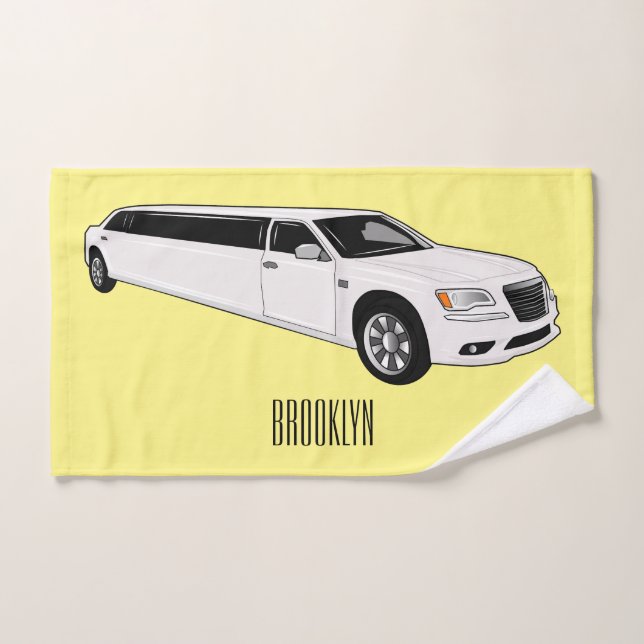 Limousine cartoon illustration bath towel set (Hand Towel)