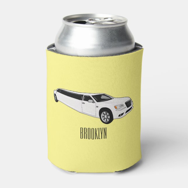Limousine cartoon illustration can cooler (Can Front)