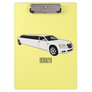 Limousine cartoon illustration clipboard