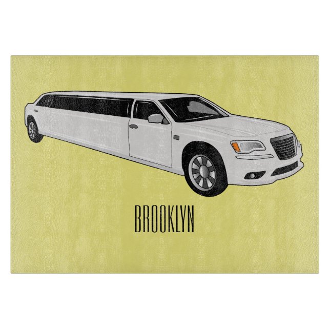 Limousine cartoon illustration cutting board (Front)