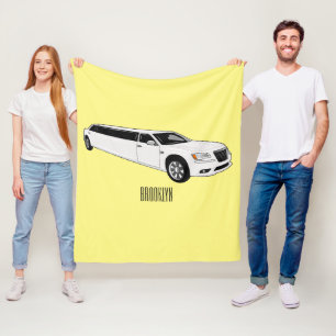 Limousine cartoon illustration fleece blanket