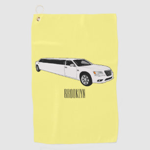 Limousine cartoon illustration golf towel