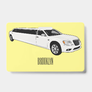 Limousine cartoon illustration ID badge