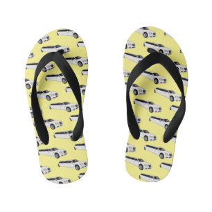 Limousine cartoon illustration kid's flip flops
