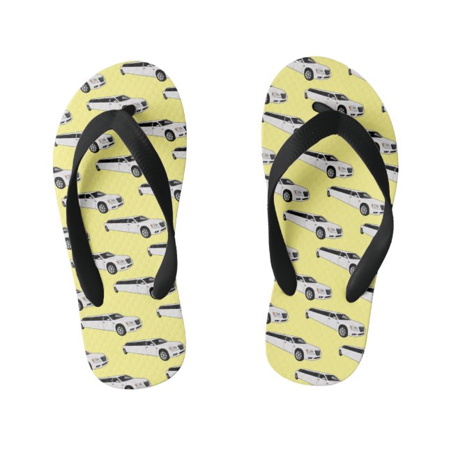 Limousine cartoon illustration kid's flip flops (Footbed)