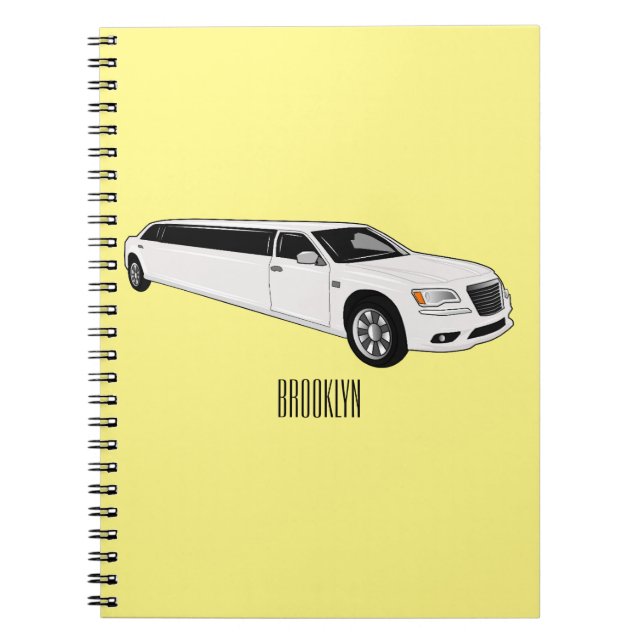 Limousine cartoon illustration notebook (Front)
