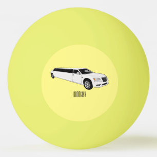 Limousine cartoon illustration ping pong ball