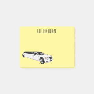 Limousine cartoon illustration post-it notes