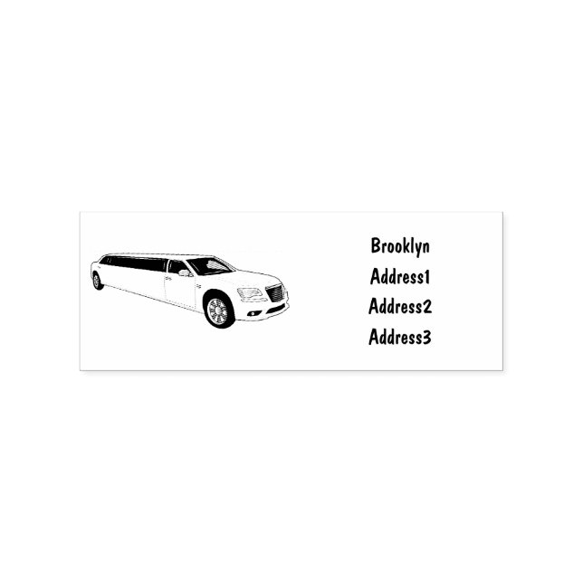 Limousine cartoon illustration rubber stamp (Imprint)