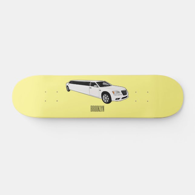 Limousine cartoon illustration skateboard (Horz)