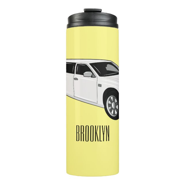 Limousine cartoon illustration thermal tumbler (Front)