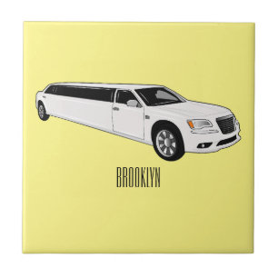 Limousine cartoon illustration tile