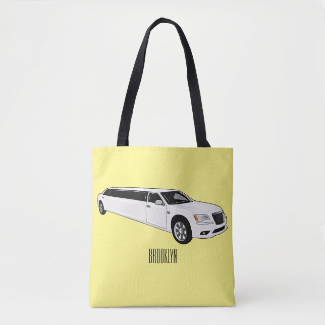 Limousine cartoon illustration tote bag (Front)