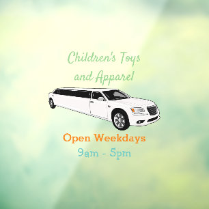 Limousine cartoon illustration window cling