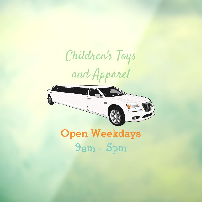 Limousine cartoon illustration window cling (Sheet 3)