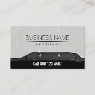 Limousine Limo & Car Service Classy Linen Business Card