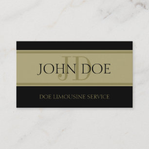 Limousine Service Gold Letters Business Card