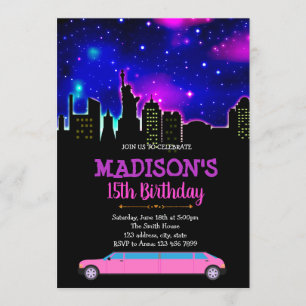 Limousine theme party invitation