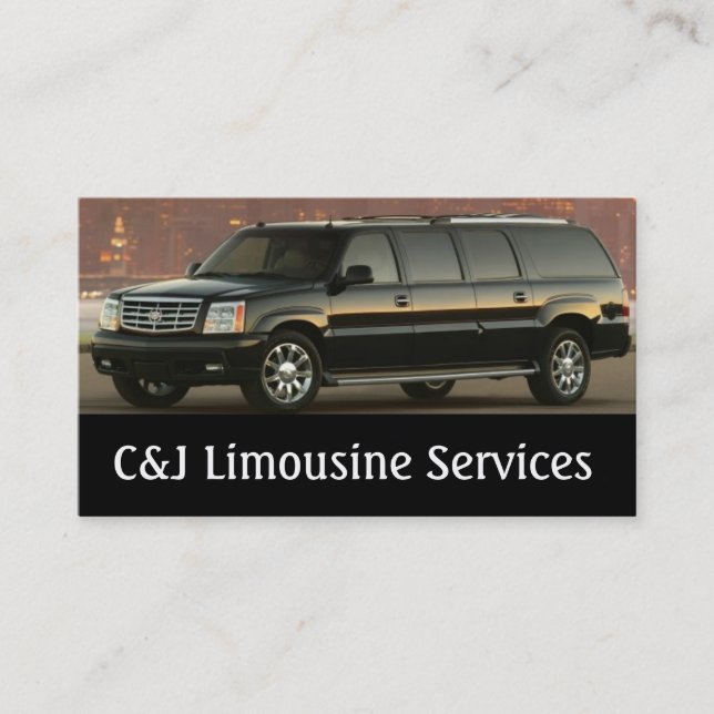 Limousines, Limo Services, Driver Business Card (Front)