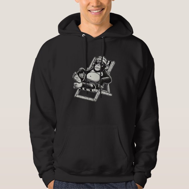 Limp Chimp s Comical Chillin' Chimpanzee Hoodie (Front)