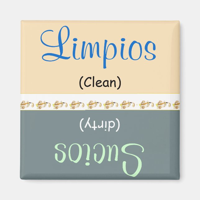 Limpios  /Sucios Dishwasher /Lavaplatos Magnet (Front)